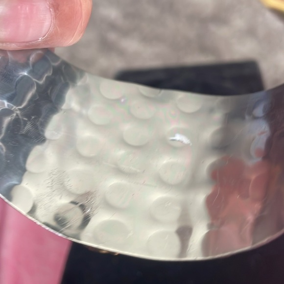 Gold and Silver metal picture jasper Statement Cuff Bracelet - Picture 5 of 5